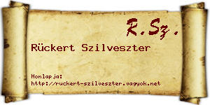 Rückert Szilveszter névjegykártya